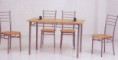 Juego Comedor madera mds y caño  Cromado - 4 sillas mesa 1.20 por 0.70
